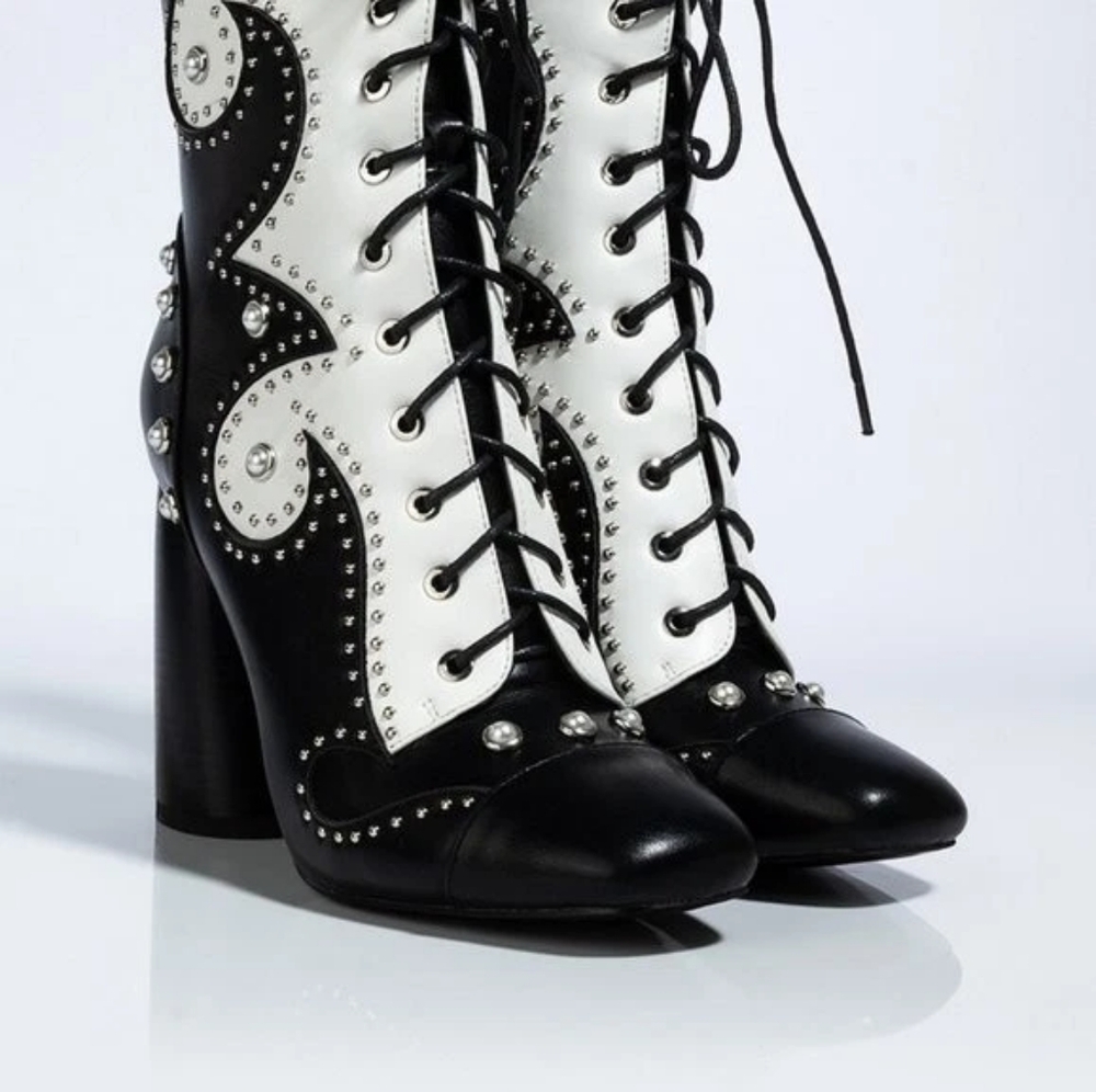 Azalea Wang Marianna's Secret Lace Up Boots Size 9 - Picture 4 of 14
